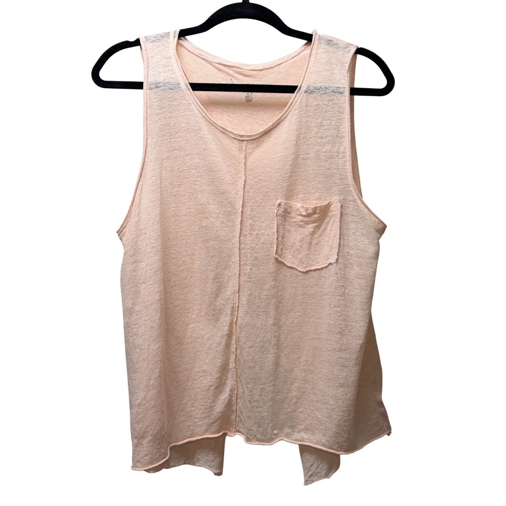 7 For All Mankind Linen Sleeveless Open Back Tank Top M